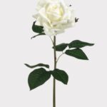 Fake Rose Real Touch Flower in White - 20.5 inch, faux flower stems