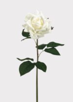 Fake Rose Real Touch Flower in White - 20.5 inch, faux flower stems