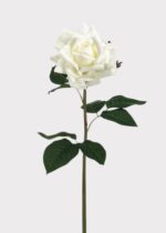 Fake Rose Real Touch Flower in White - 20.5 inch, faux flower stems