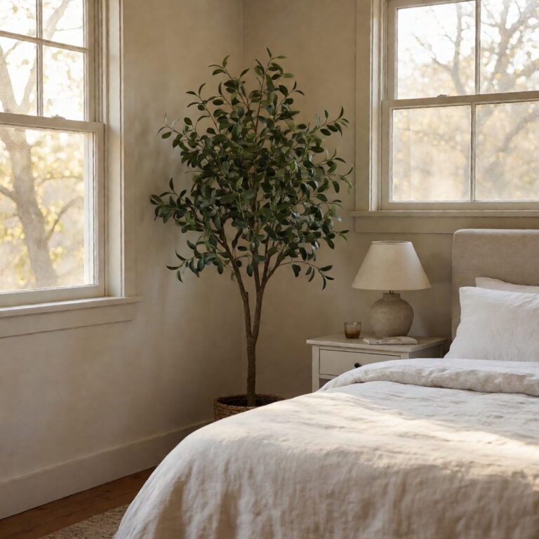 28" Artificial Plant - Set of 2 - styled in a bedroom corner, styled lifestyle scene