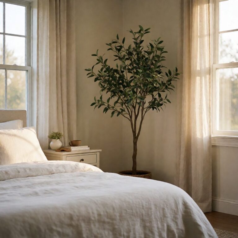 3.5ft Artificial Plant - Set of 2 - styled in a bedroom corner, styled lifestyle scene