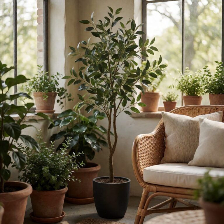 30" Artificial Plant - Set of 3 - styled on a covered patio, styled lifestyle scene