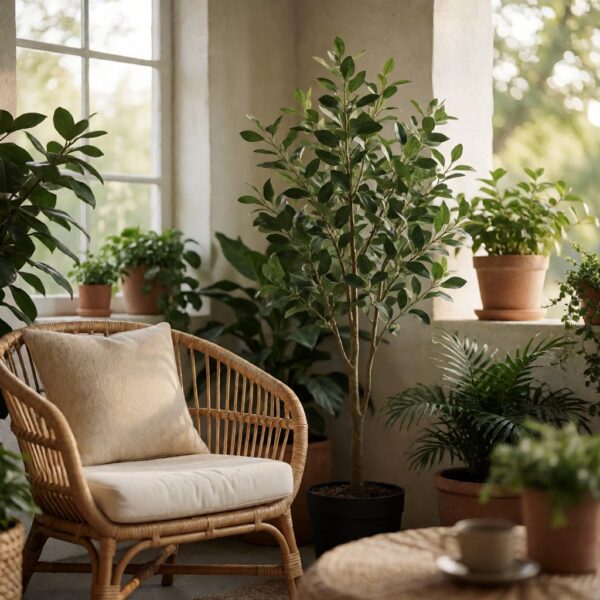 52" Artificial Plant - styled on a covered patio, styled lifestyle scene