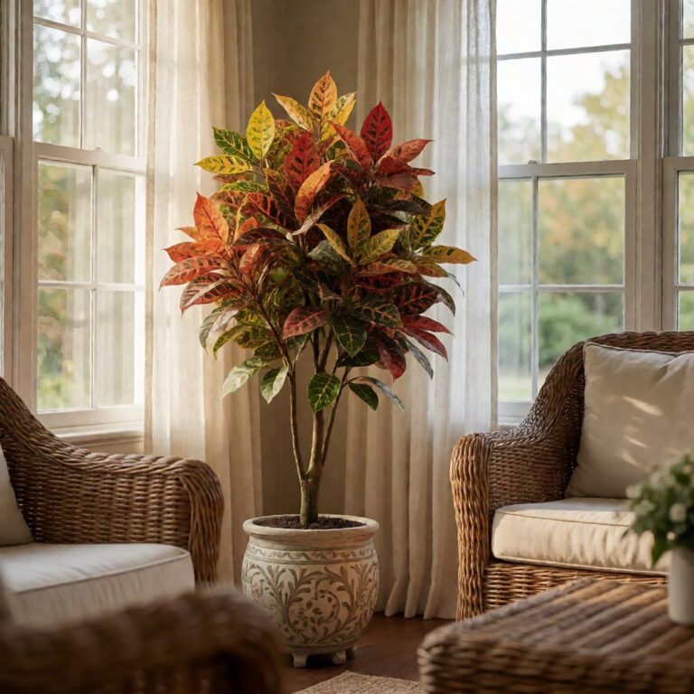 Artificial Plant in Planter - Multicolor - styled in a sunroom, styled lifestyle scene