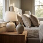 Ceramic Bud Vase - styled on a bedside table, styled lifestyle scene