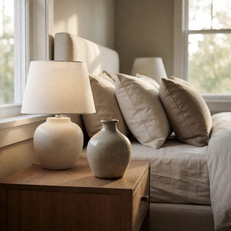 Ceramic Bud Vase - styled on a bedside table, styled lifestyle scene
