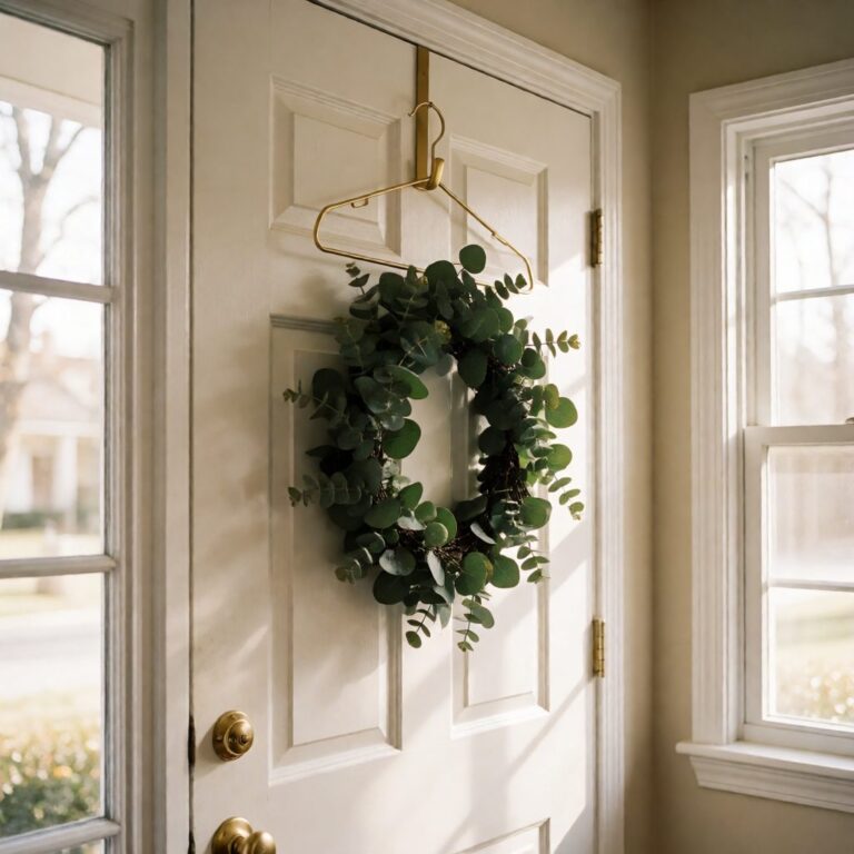 Gold Hanger - installed over an entryway door, styled lifestyle scene