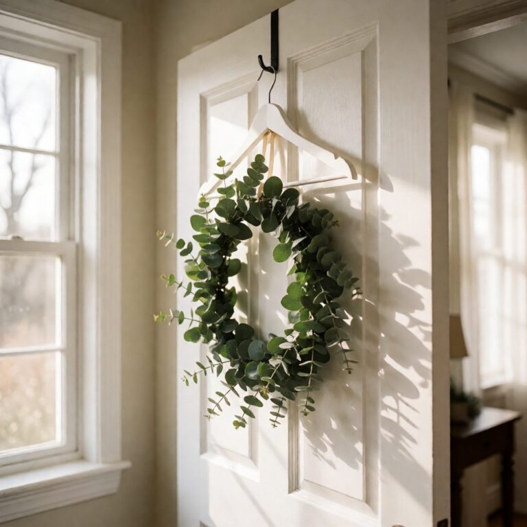 White Hanger - installed over an entryway door, styled lifestyle scene