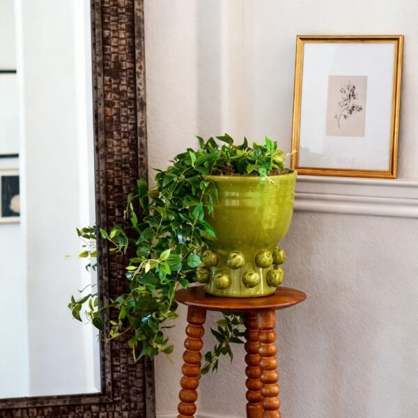Hanging Deluxe Tradescantia with Green Hobnail Houseplant Design, artificial plant