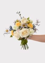 Close-up of bloom tips on this Real Touch Rose Artificial Flower in Buttercream Yellow
